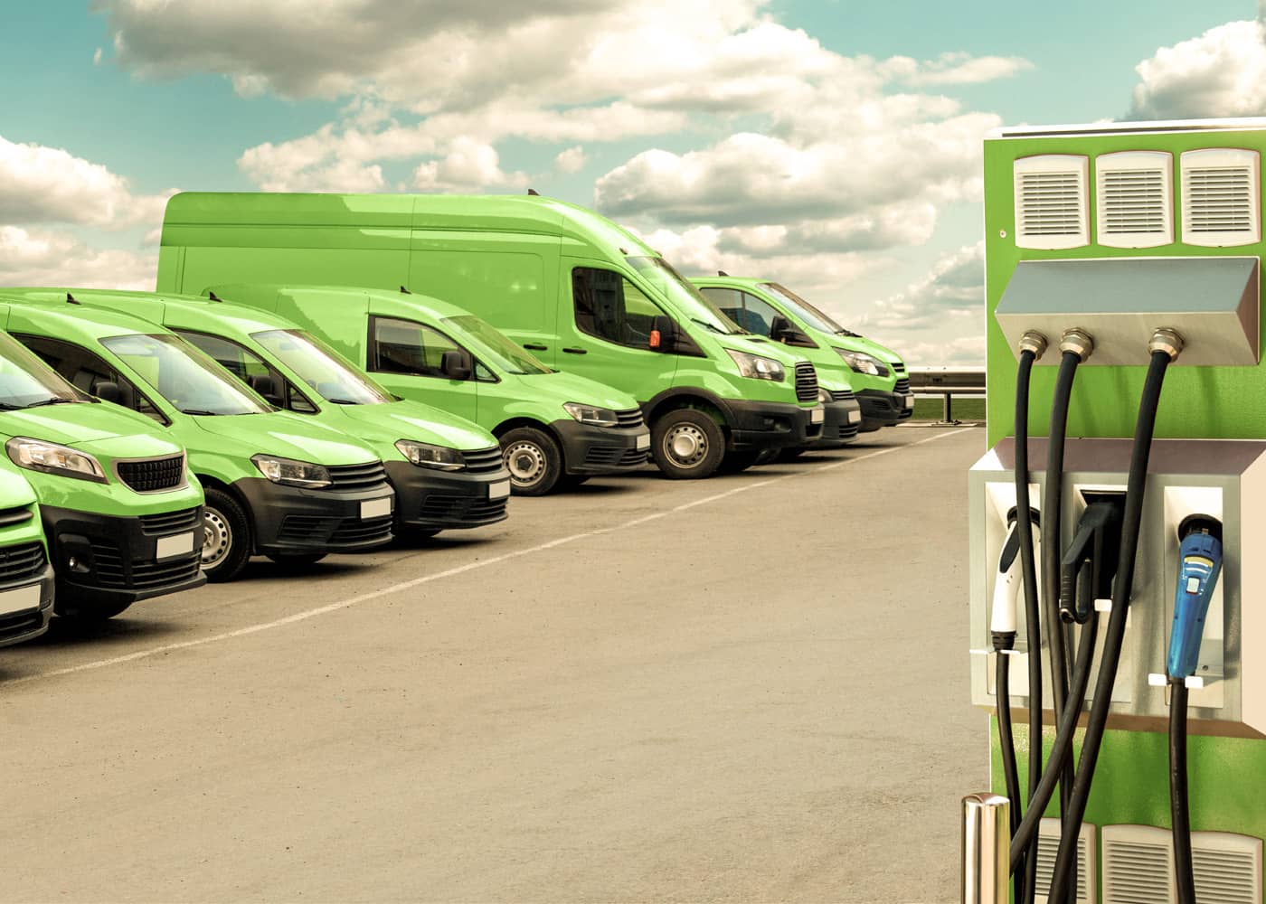 groene elektrische bestelwagens