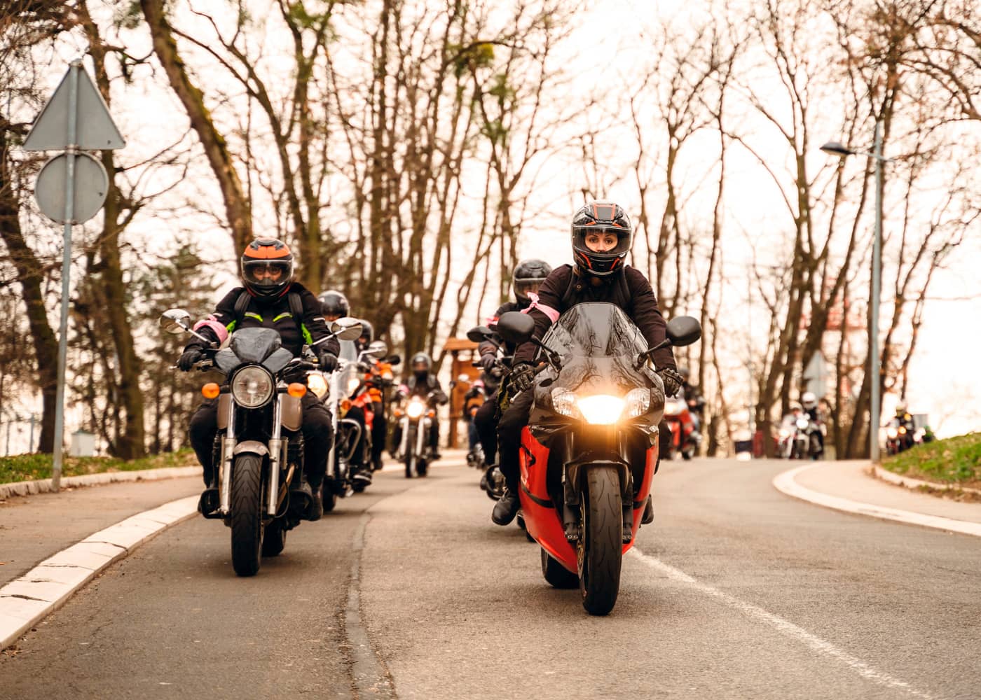 group motorcycle riders